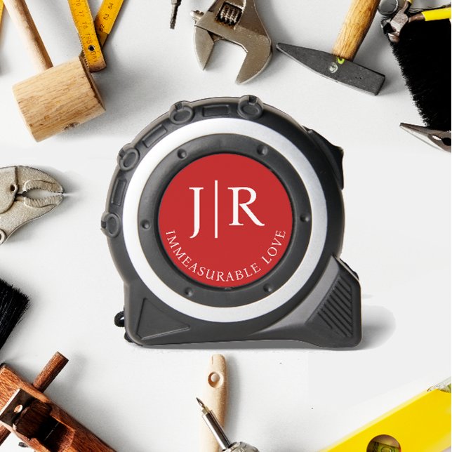 Cinta Métrica Monograma De Iniciales Rojas Y Blancas De Amor ins (Subido por el creador)