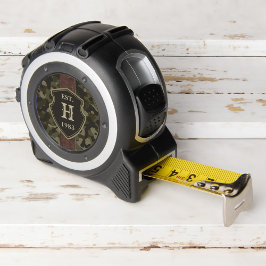 Cinta Métrica Monograma de Personalizado de cuero y camuflaje ve