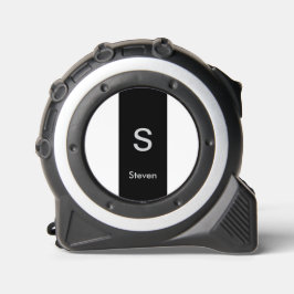 Cinta Métrica Monograma dos tonos moderno negro y blanco