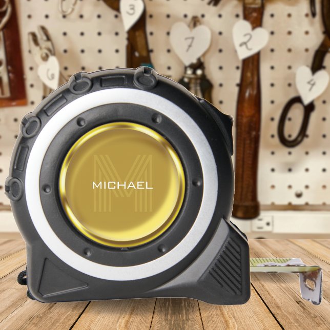 Cinta Métrica Monograma inicial (Gold Coin Name Monogram Initial Tape Measure)