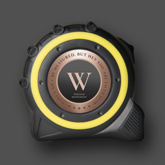 Cinta Métrica Monograma moderno Cobre inicial Rosegold Funny (Modern Monogram Initial Copper Rosegold Funny Tape Measure
)