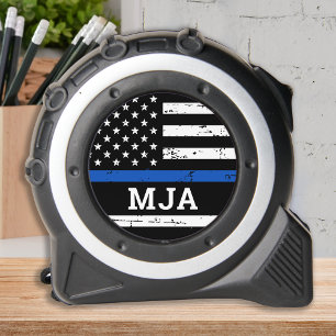 Cinta Métrica Monograma personalizado de bandera de la policía L