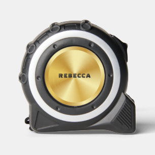 Cinta Métrica Monograma personalizado en dorado metálico