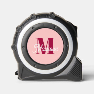 Cinta Métrica Monograma rosa Iniciales Personalizado moderno