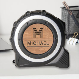 Cinta Métrica Monograma ruso moderno inicial sobre grano de made