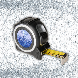 Cinta Métrica Monograma simple cepillado azul Metalizado y Purpu