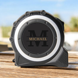 Cinta Métrica Monograma y nombre elegantes personalizados