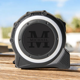 Cinta Métrica Monograma y nombre elegantes personalizados