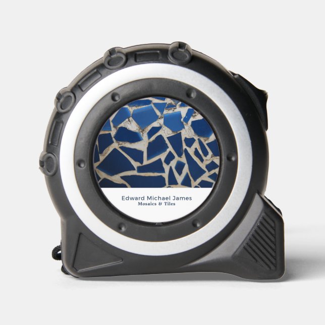 Cinta Métrica Mosaico azul, suelo, instalador de mosaico (Anverso)