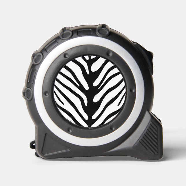 Cinta Métrica Moto de rayas de cebra retro (Anverso)