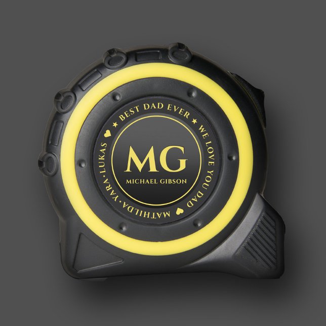 Cinta Métrica Noche de cumpleaños moderno: Monograma del padre (Modern Birthday Dad Monogram Father's Day Tape Measure
)