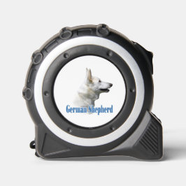 Cinta Métrica Nombre del Pastor Alemán Blanco - Botón