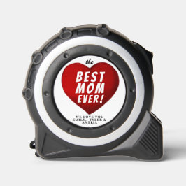 Cinta Métrica Nombres de familia de mejor mamá de corazón rojo