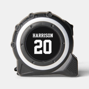 Cinta Métrica Número de equipo de nombre personalizado blanco bl
