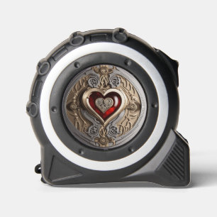 Cinta Métrica Ornamento misterioso con corazón rojo