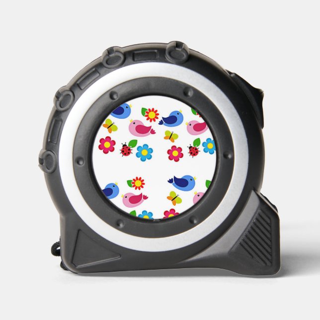 Cinta Métrica Pájaros y flores primavera (Anverso)