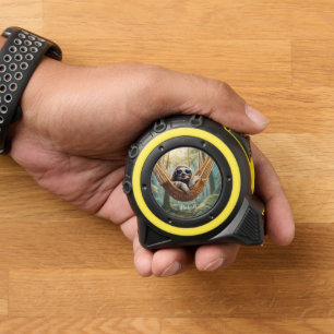 Cinta Métrica Pereza divertida con gafas de sol en una hamaca