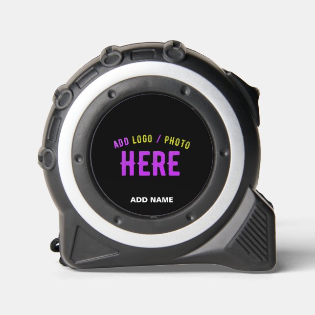 CINTA MÉTRICA PERSONALIZABLE MODERNO ESTILO NEGRO VERIFICADO MAR (Anverso)