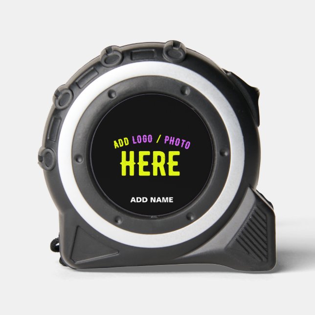 CINTA MÉTRICA PERSONALIZABLE MODERNO ESTILO NEGRO VERIFICADO MAR (Anverso)