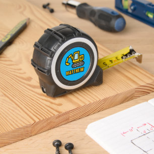 Cinta métrica personalizada con vehículo excavador