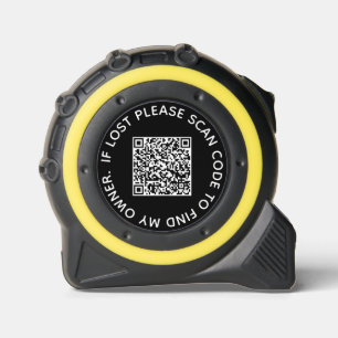 Cinta Métrica Personalizado Código QR negro editable información