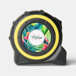 Cinta Métrica Personalizado de acuarela de colorido tropical flo