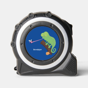 Cinta Métrica Personalizado de lagarto de camaleón verde lindo