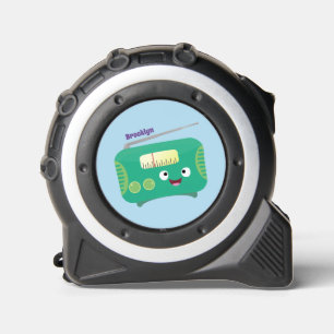 Cinta Métrica Personalizado de radio retro alegre y gracioso