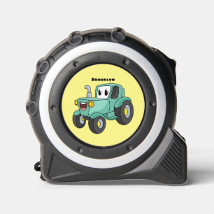 Cinta Métrica Personalizado de tractores verde feliz
