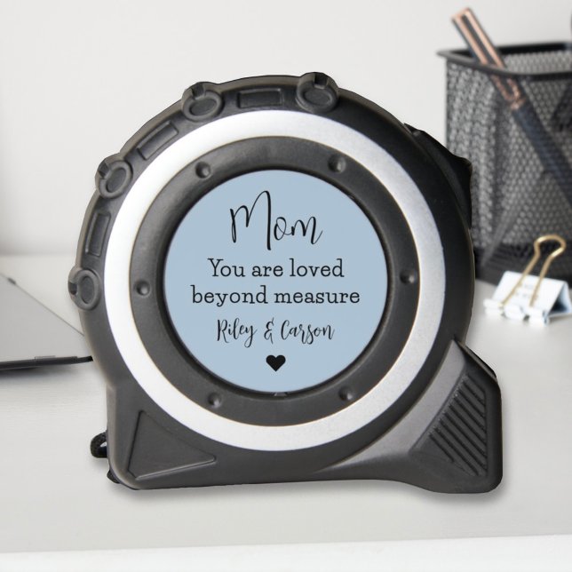 Cinta Métrica Personalizado Mamá ama más allá de la medida azul  (Subido por el creador)