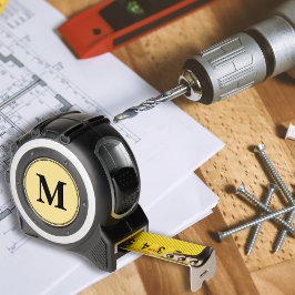 Cinta Métrica Personalizado Monograma negro DIYers Carpenter Cra