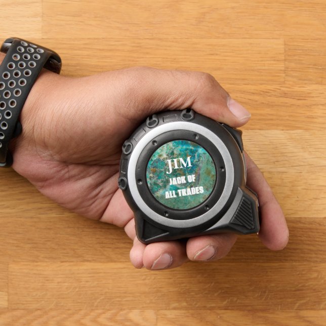 Cinta Métrica Piedra mineral de crisocolla azul personalizada (Hogar)