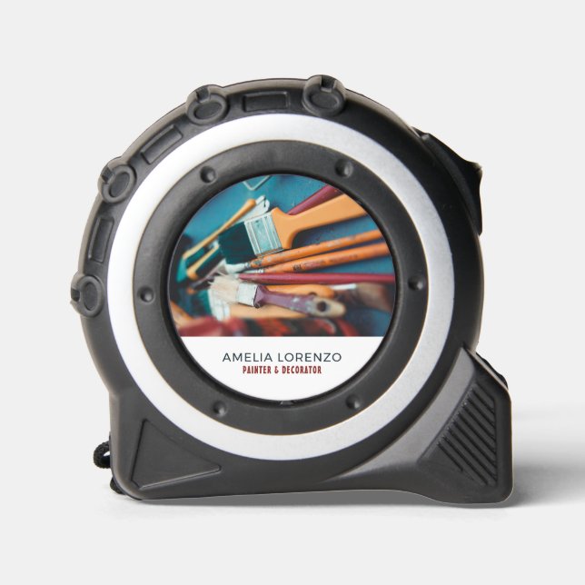 Cinta Métrica Pinceles de pintura, pintador y decorador (Anverso)