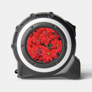 Cinta Métrica Poinsettias rojas Navidad la foto floral navideña