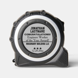 Cinta Métrica Premio a Cualquier Empleado del Año Plata Negro