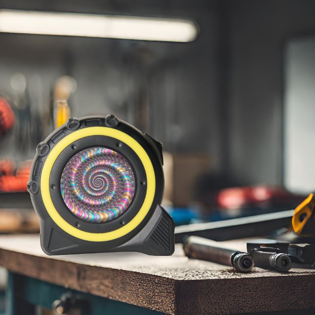 Cinta Métrica Psicodélico Rainbow Unicorn Funky Nautilus Fractal (Psychedelic Rainbow Unicorn Funky Nautilus Fractal Tape Measure)