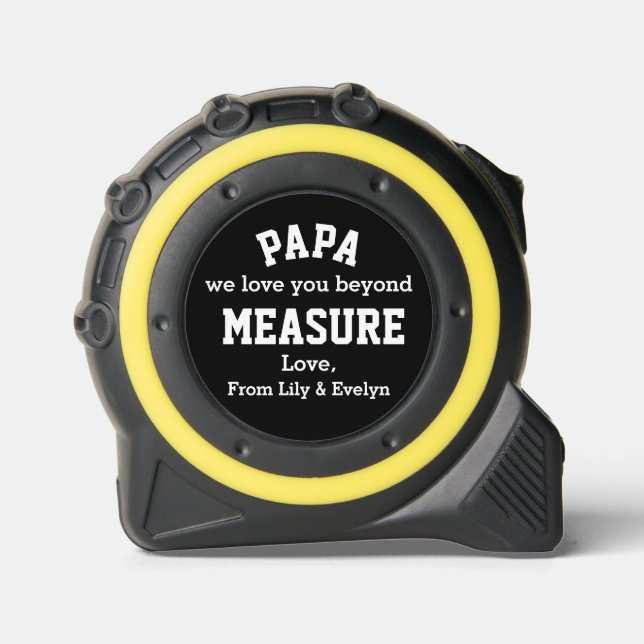 Cinta Métrica Regalo personalizado del día del padre de papá (Anverso)