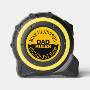 Cinta Métrica REGLAS DE LA DAD mitad negro mitad amarillo divert