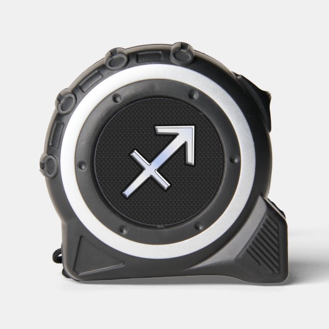 Cinta Métrica Rótulo Sagittarius Zodiac moderno en piel de serpi (Anverso)