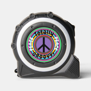 Cinta Métrica Signo de paz Groovy púrpura rojo verde