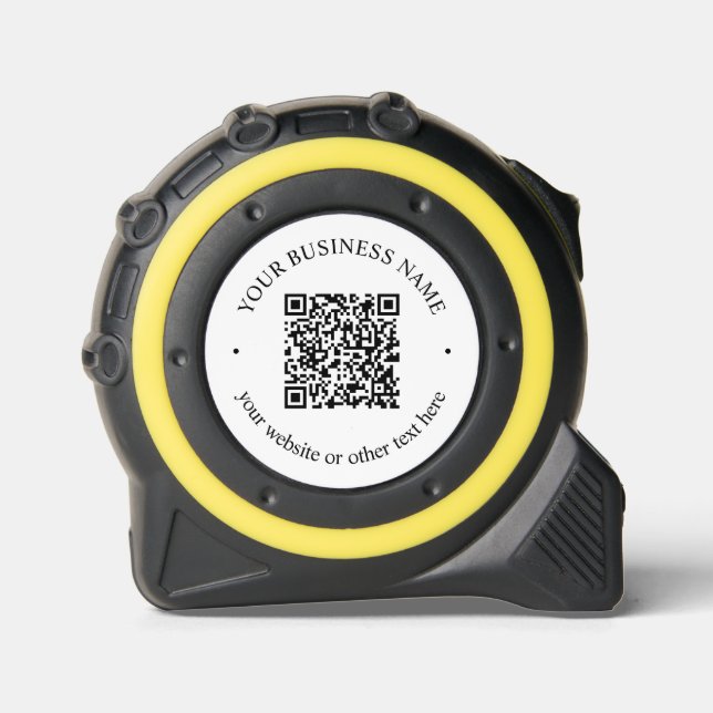 Cinta Métrica Su código QR cargado más texto circular editable (Anverso)
