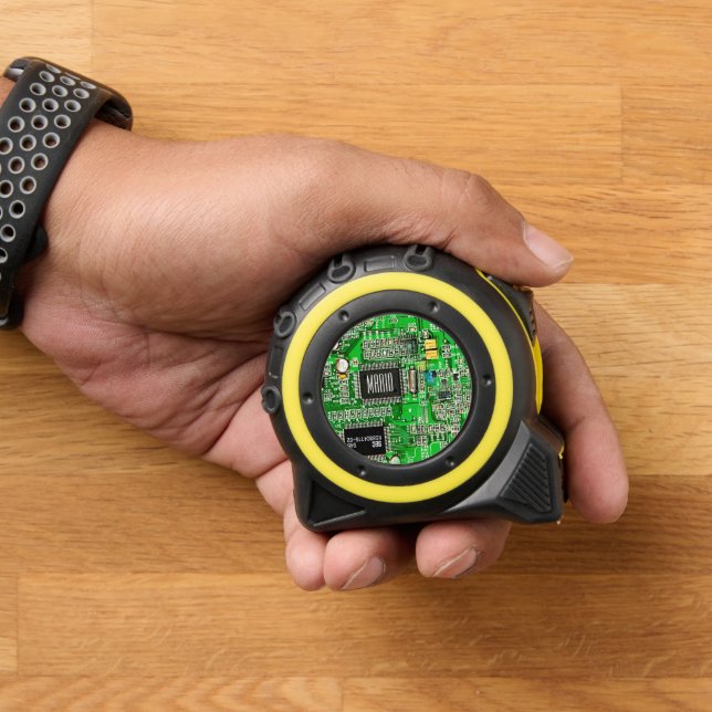 Cinta Métrica Tarjeta de circuito impreso Green Microchip Geeky  (Hogar)