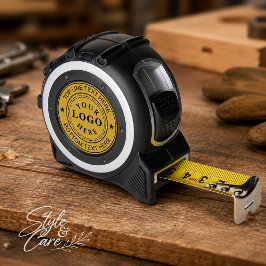 Cinta Métrica Texto de Logo Redondo Clásico Personalizado