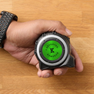 Cinta Métrica Textura verde metálica, monograma Personalizado   