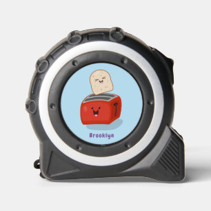 Cinta Métrica Tostada de kawaii y personalizado de tostadora roj
