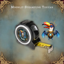 Tucán steampunk iluminado por la luna.