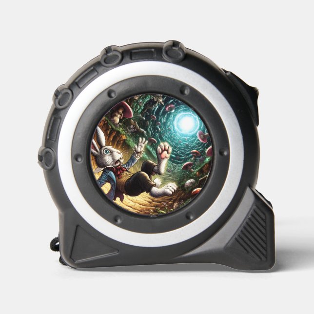 Cinta Métrica Un Conejo Con Pánico Cae Por El Agujero De Conejo (Anverso)