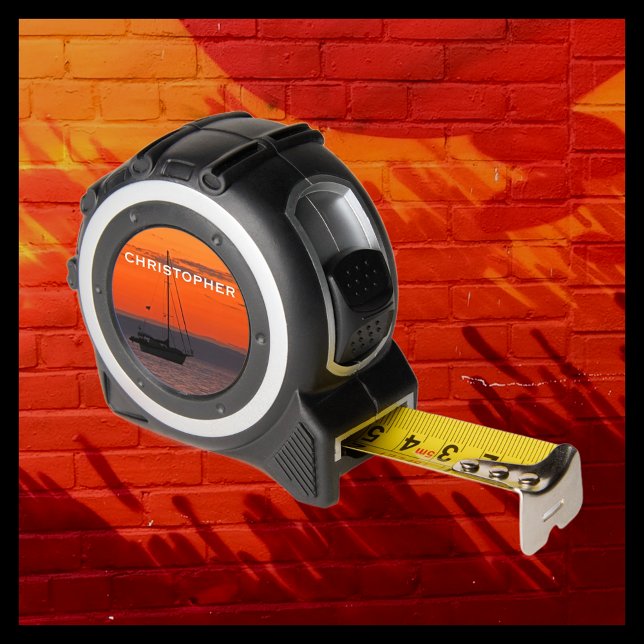 Cinta Métrica Velero, cielo de puesta de sol naranja, nombre, he (Subido por el creador)