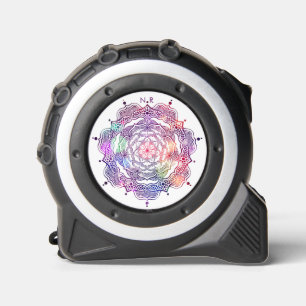 Cinta Métrica Vibrante Mandala Personalizado de Geometría Sagrad