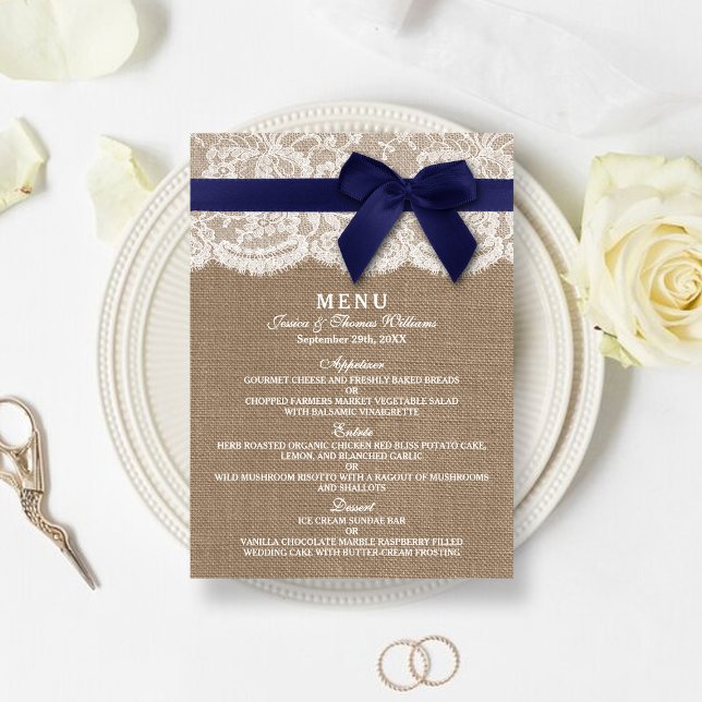 Cinta Naval En El Menú Boda Burlap & Lace (Subido por el creador)